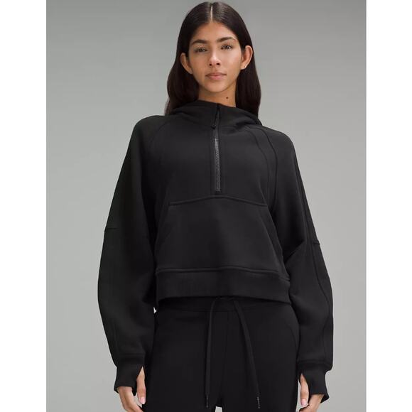 lululemon athletica Tops - Lululemon Scuba Oversized Half-Zip Hoodie Black Size Medium/Large